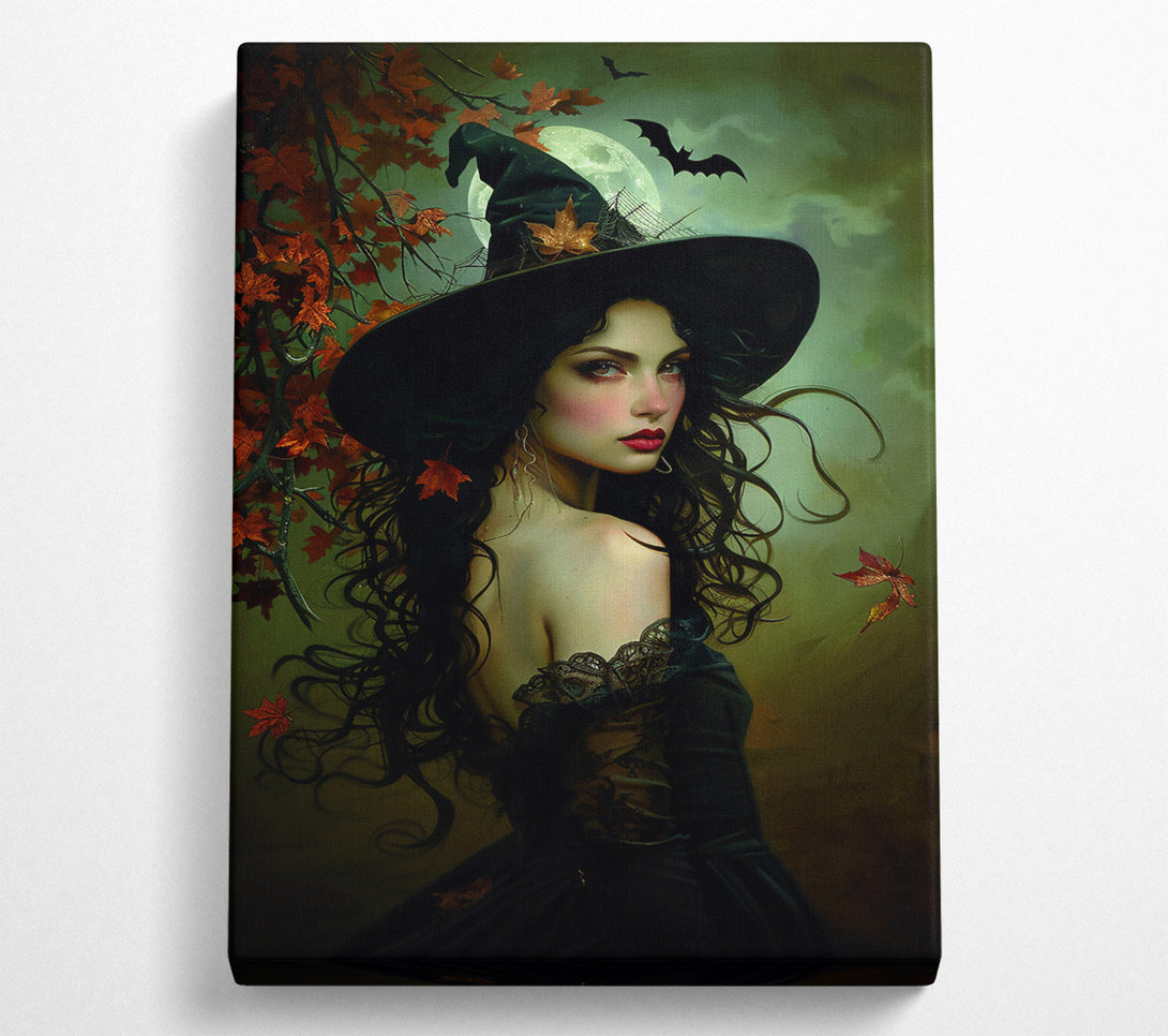  A Canvas Print of Autumn'S Crimson Witch Canvas Print