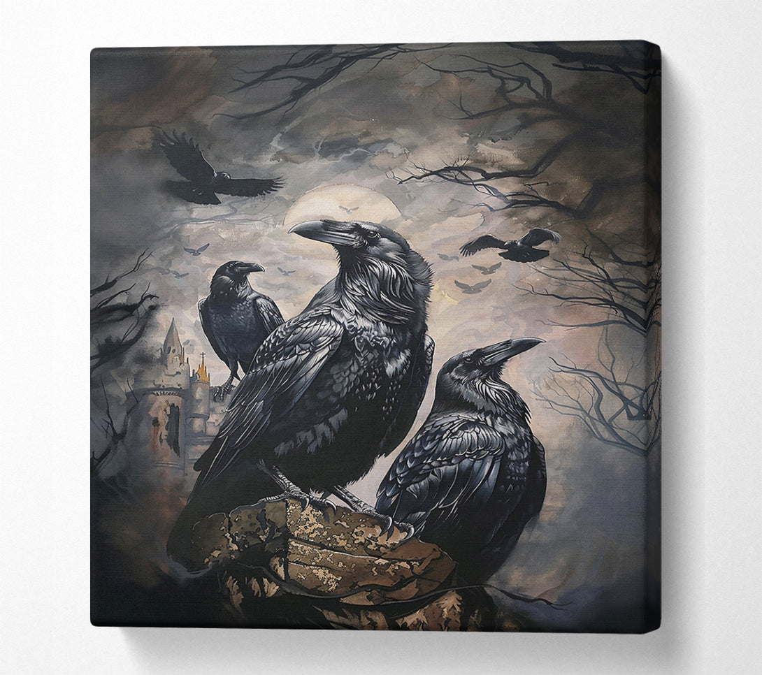  A Canvas Print of Grey Skies Ravens Canvas Art