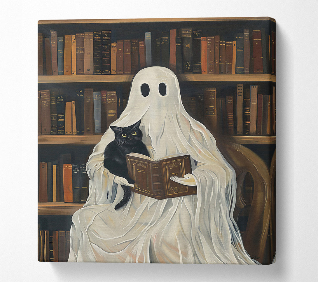  A Canvas Print of White Ghostly Reader Canvas Print
