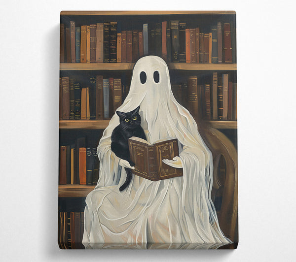  A Canvas Print of White Ghostly Reader Canvas Print