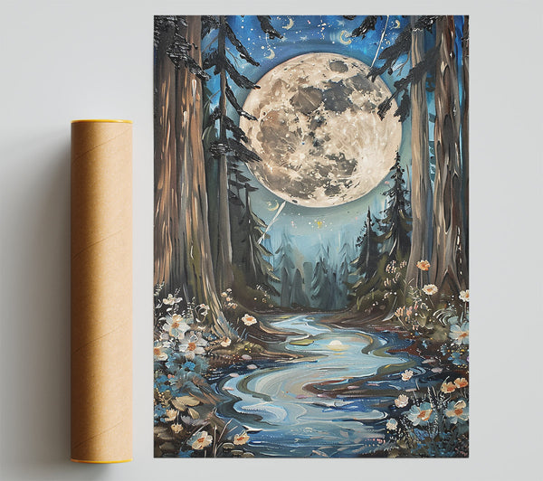Moonlight Blue Stream Print