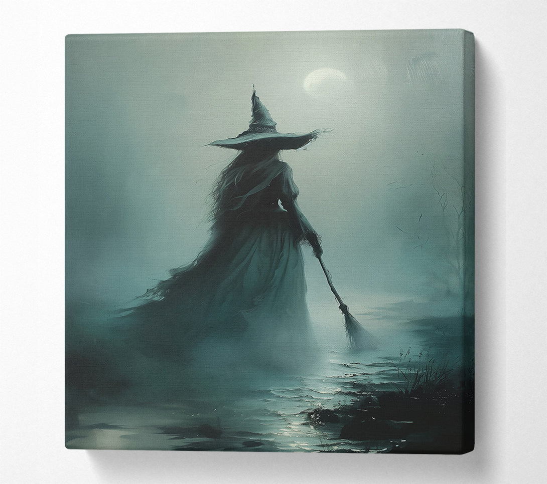  A Canvas Print of Teal Witch'S Departure Canvas Art