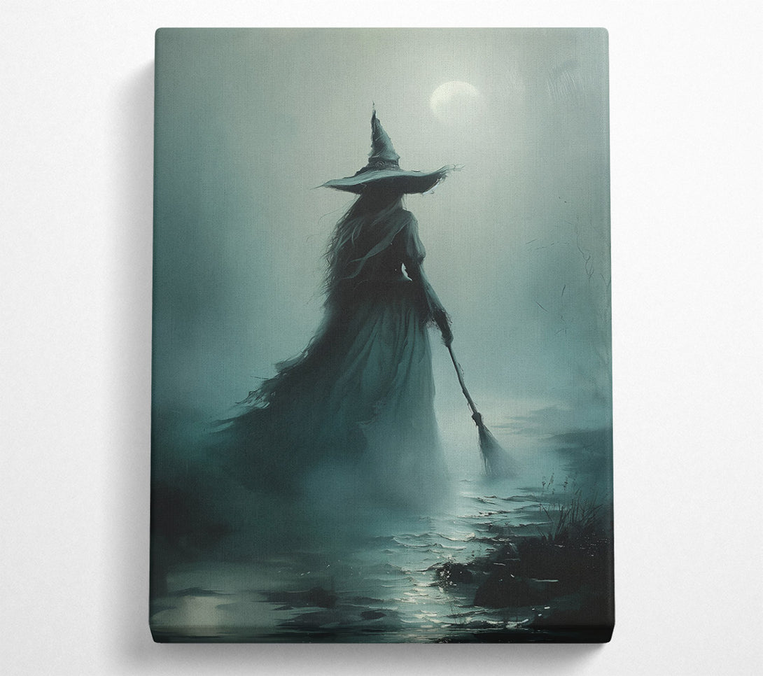  A Canvas Print of Teal Witch'S Departure Canvas Art