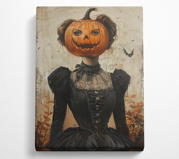  A Canvas Print of Orange Pumpkin Lady Canvas Art