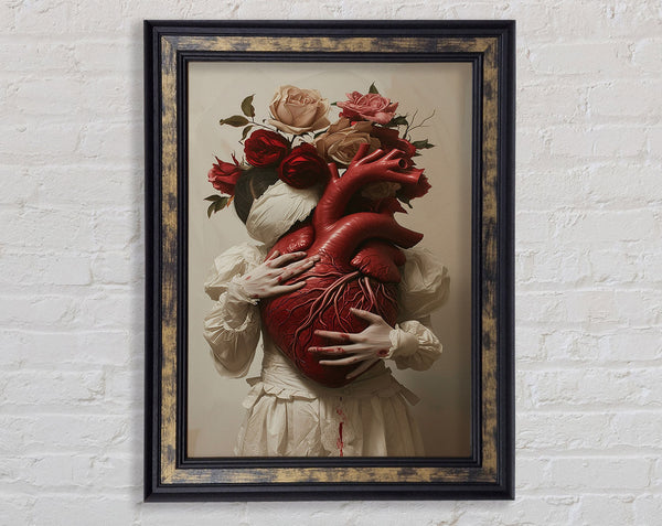 Holding The Heart Framed Print