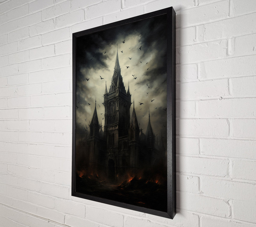  A Canvas Print of Crimson Gothic Spire Canvas Wall Art