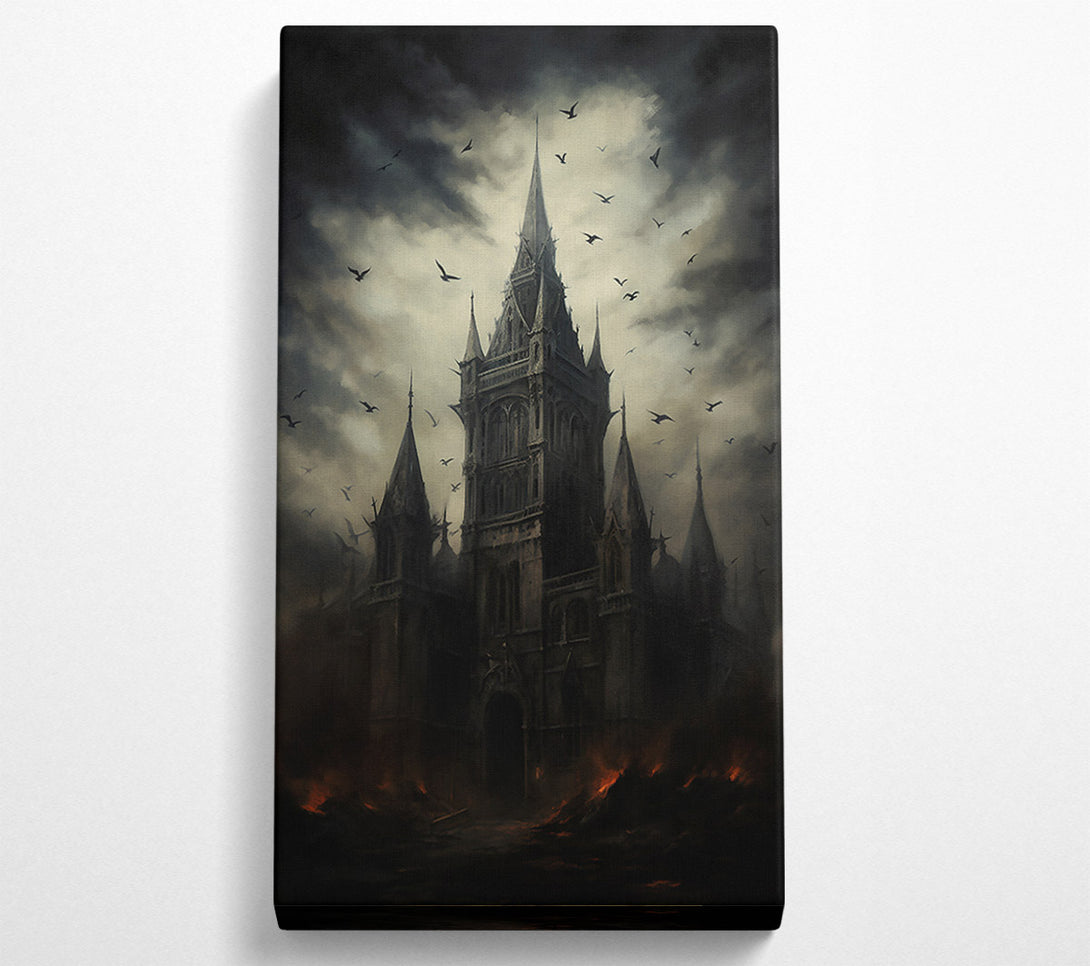  A Canvas Print of Crimson Gothic Spire Canvas Wall Art