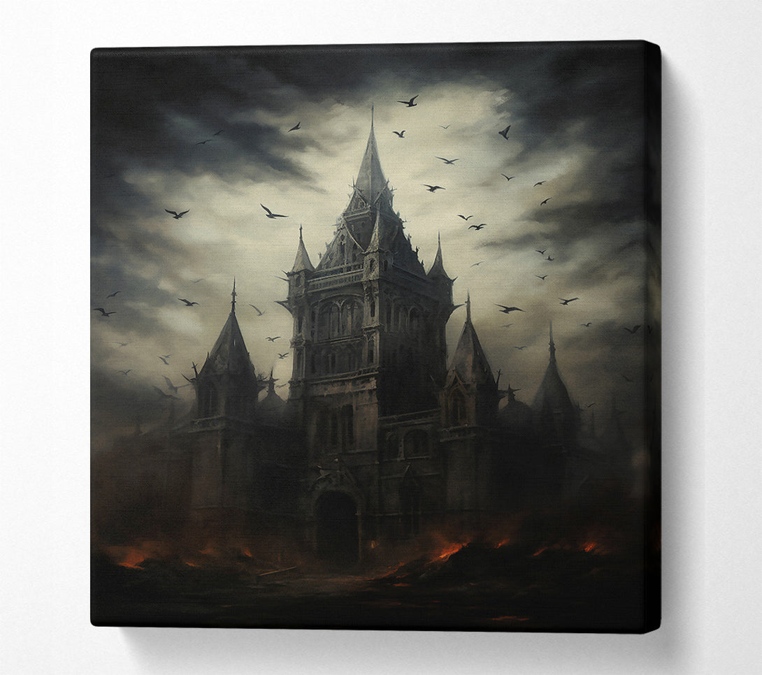  A Canvas Print of Crimson Gothic Spire Canvas Wall Art