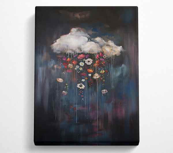  A Canvas Print of Blue Floral Raincloud Canvas Art