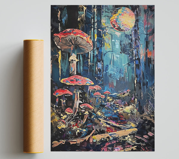 Blue Disco Forest Giclee Print