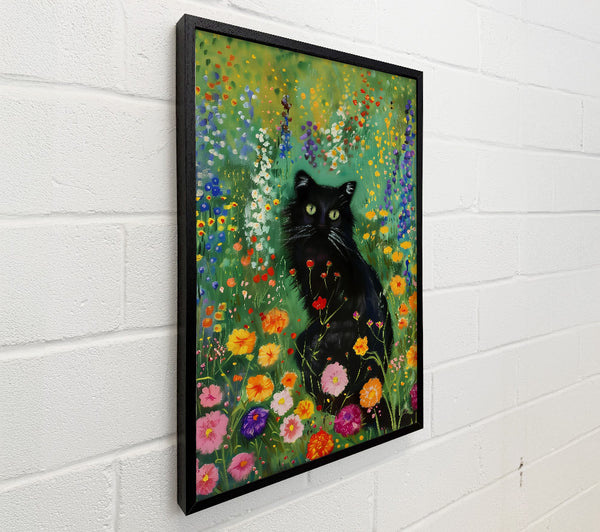 Black Cat In Green Fields