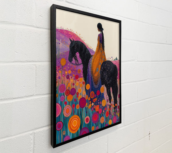 Horse On A Field Of Flowers