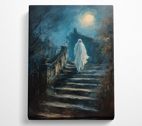  A Canvas Print of Blue Ghostly Steps Canvas Wall Art