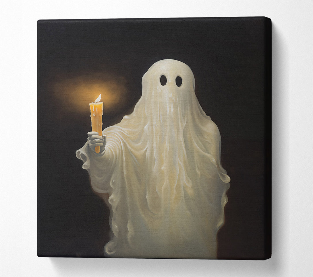  A Canvas Print of Pale Ghost With Flame Canvas Print