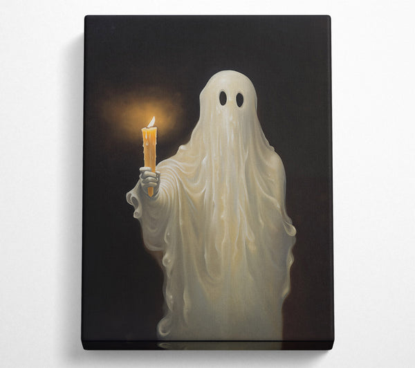  A Canvas Print of Pale Ghost With Flame Canvas Print