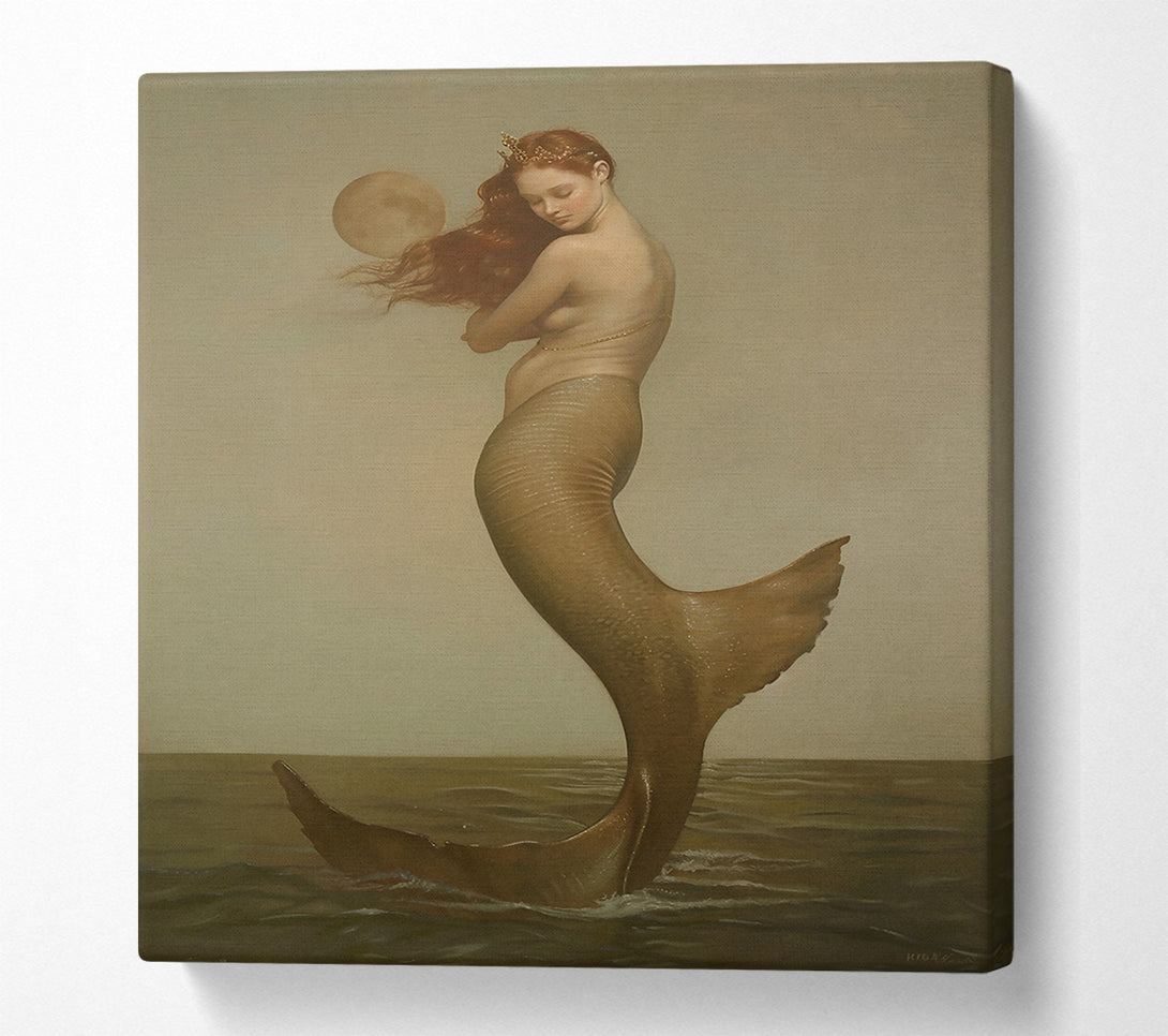  A Canvas Print of Golden Moon Mermaid Canvas Art