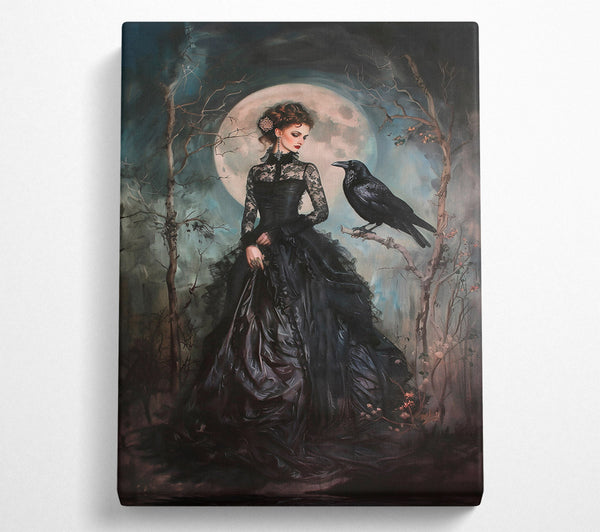  A Canvas Print of Black Moon'S Embrace Canvas Art