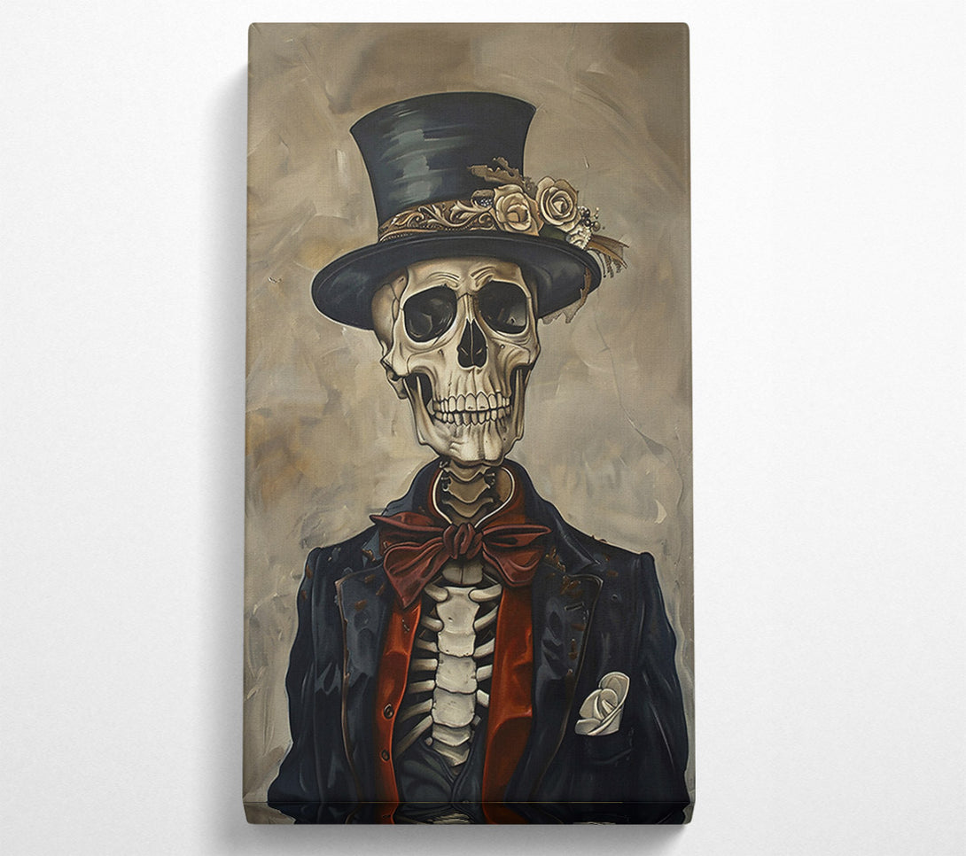  A Canvas Print of Black Bow Skeleton Canvas Wall Art