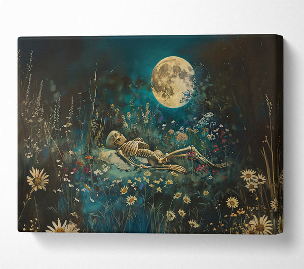  A Canvas Print of Moonlight In Teal Canvas Print