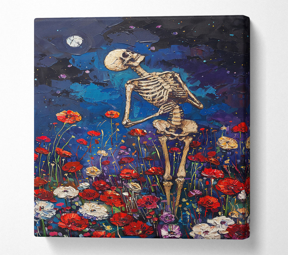 A Canvas Print of Blue Night'S Bloom Canvas Art