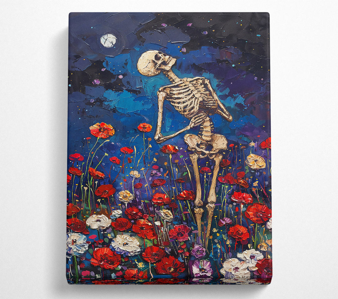  A Canvas Print of Blue Night'S Bloom Canvas Art