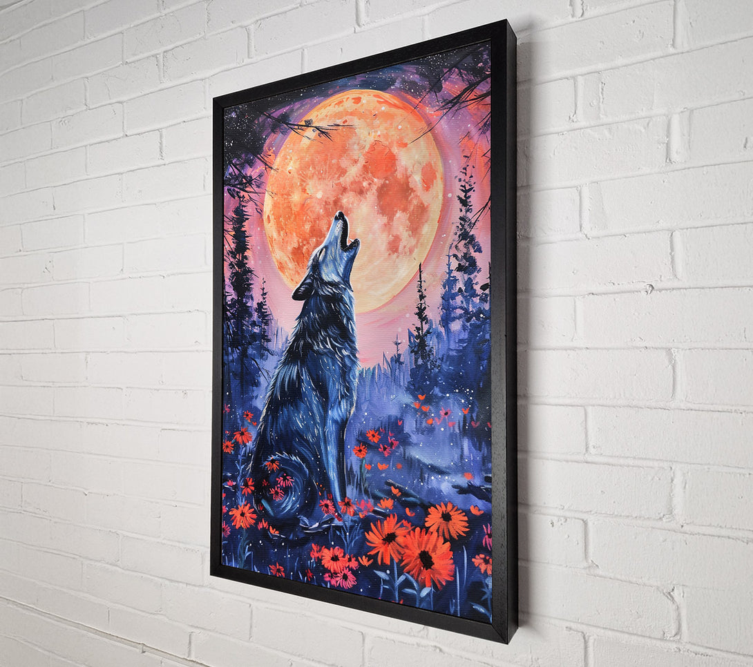  A Canvas Print of Orange Moon Howl Canvas Print