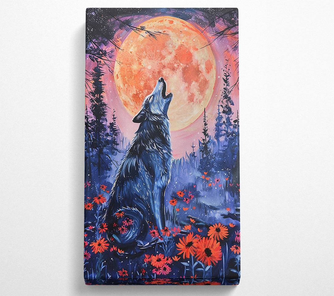  A Canvas Print of Orange Moon Howl Canvas Print