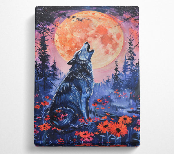  A Canvas Print of Orange Moon Howl Canvas Print