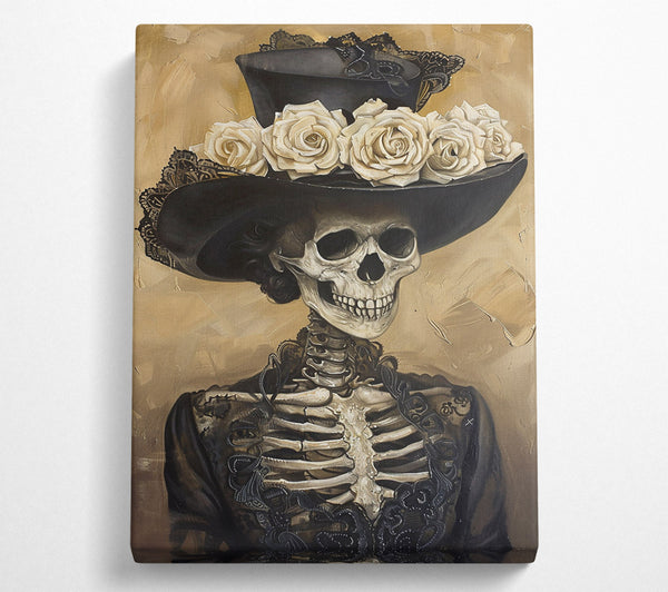  A Canvas Print of Golden Lace Skull Canvas Print