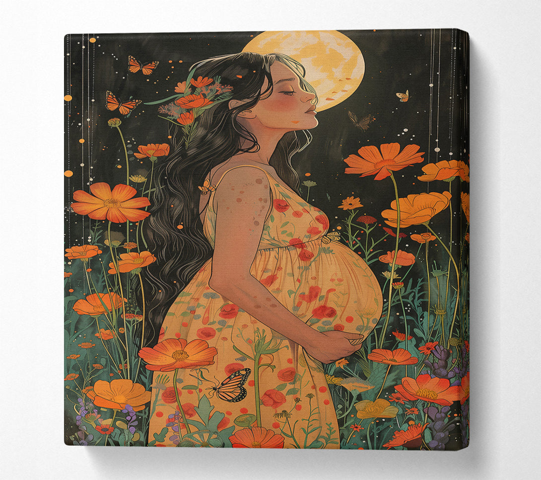  A Canvas Print of Golden Bloom Embrace Canvas Wall Art