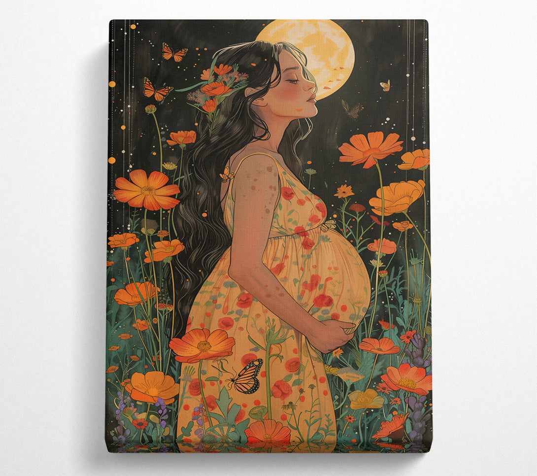  A Canvas Print of Golden Bloom Embrace Canvas Wall Art
