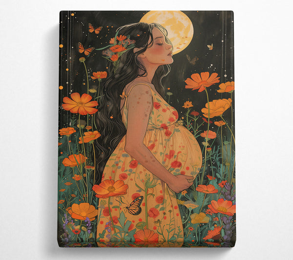  A Canvas Print of Golden Bloom Embrace Canvas Wall Art