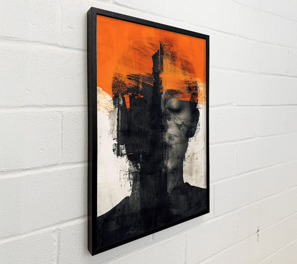 Orange And Black Abstract
