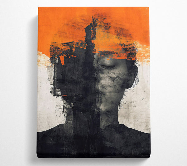 Orange And Black Abstract