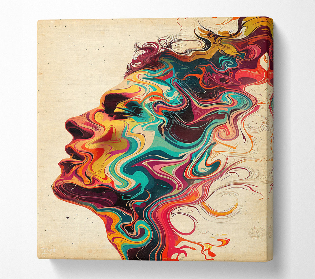  A Canvas Print of Teal Swirls Of Thought Canvas Print