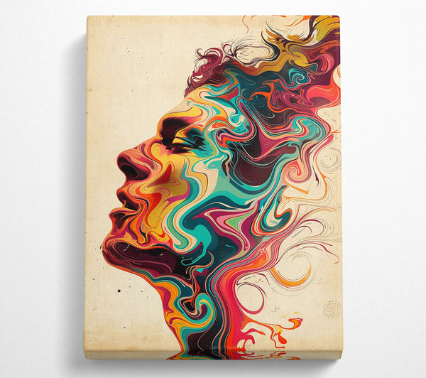  A Canvas Print of Teal Swirls Of Thought Canvas Print