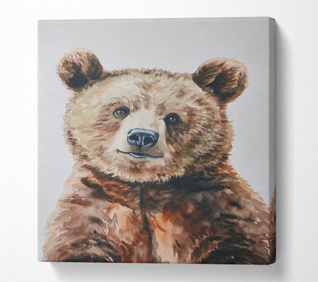  A Canvas Print of Brown Bear Gaze Canvas Print