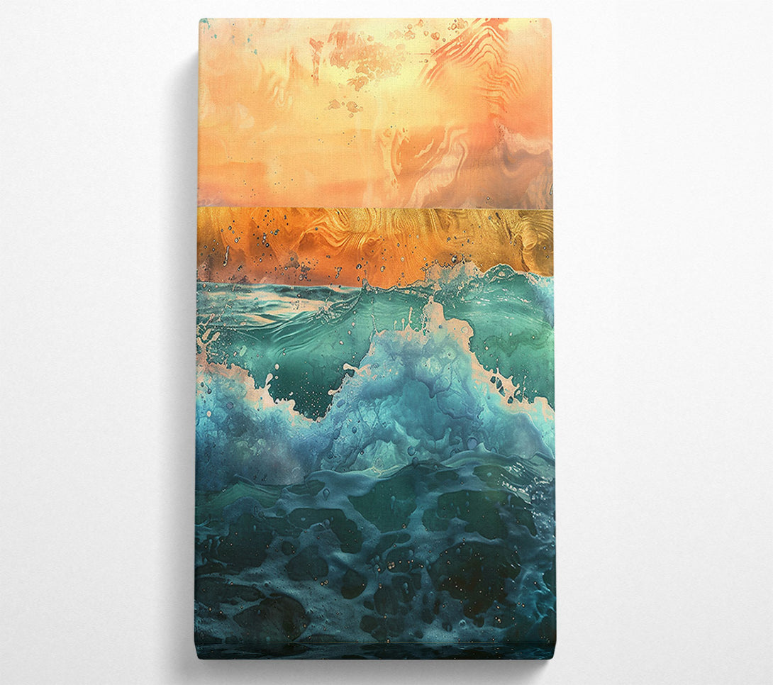  A Canvas Print of Teal Sea Surge Canvas Wall Art