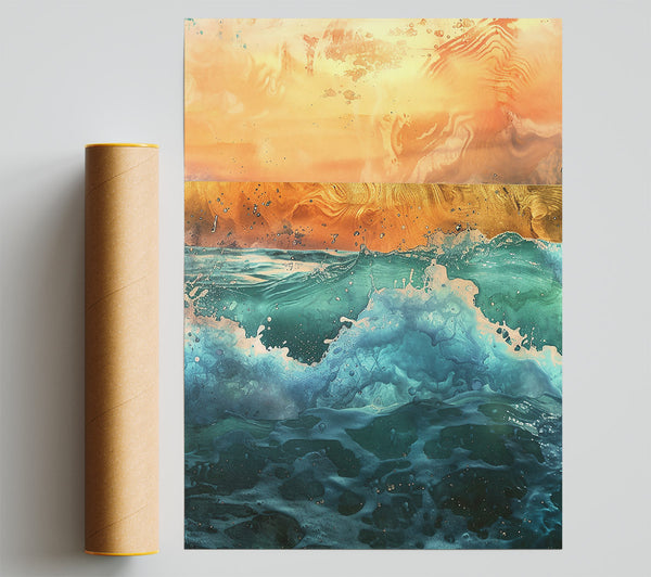 Teal Sea Surge Giclee Print