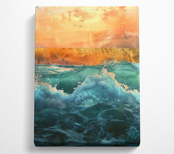  A Canvas Print of Teal Sea Surge Canvas Wall Art
