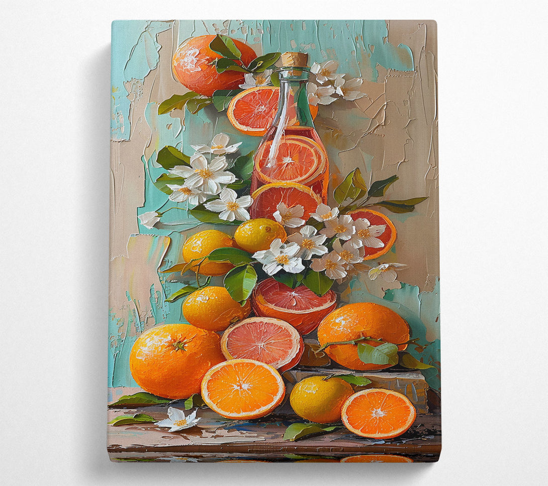  A Canvas Print of Orange Citrus Still Life Canvas Print
