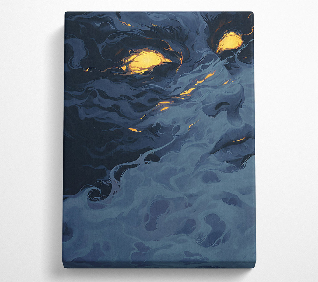  A Canvas Print of Azure Flame Gaze Canvas Print