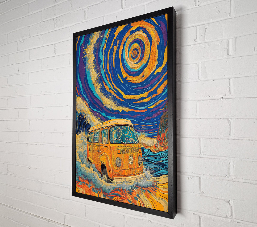  A Canvas Print of Orange Cosmic Waves Canvas Art