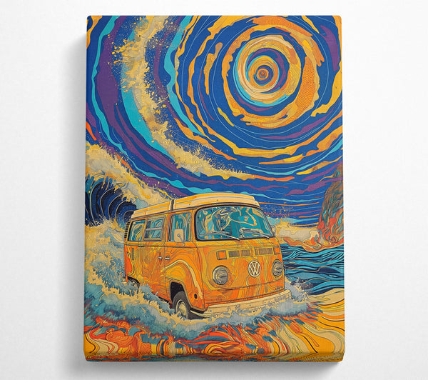  A Canvas Print of Orange Cosmic Waves Canvas Art