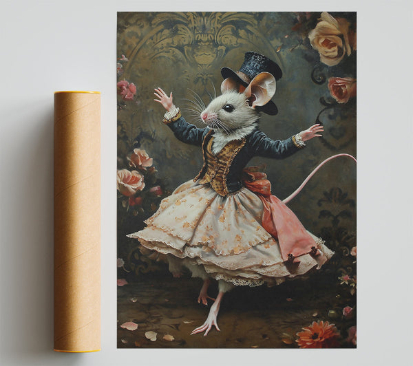 Pink Dancing Mouse Poster