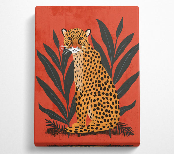  A Canvas Print of Red Cheetah In Bloom Canvas Wall Art