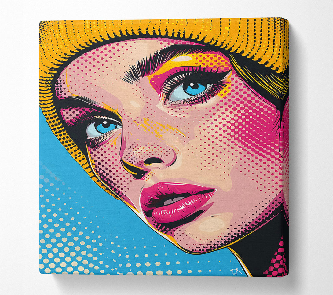  A Canvas Print of Pink Pop Art Gaze Canvas Print