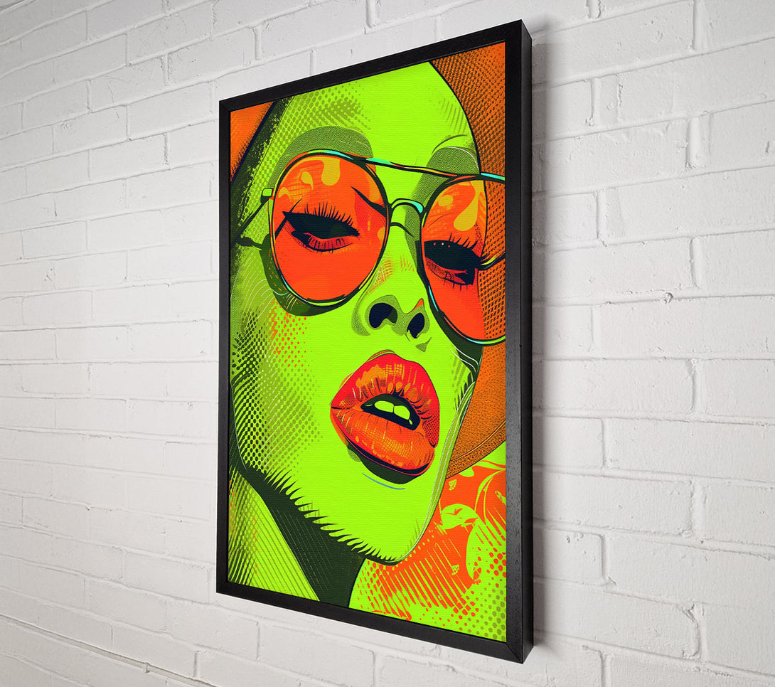  A Canvas Print of Lime Green Lips Canvas Print