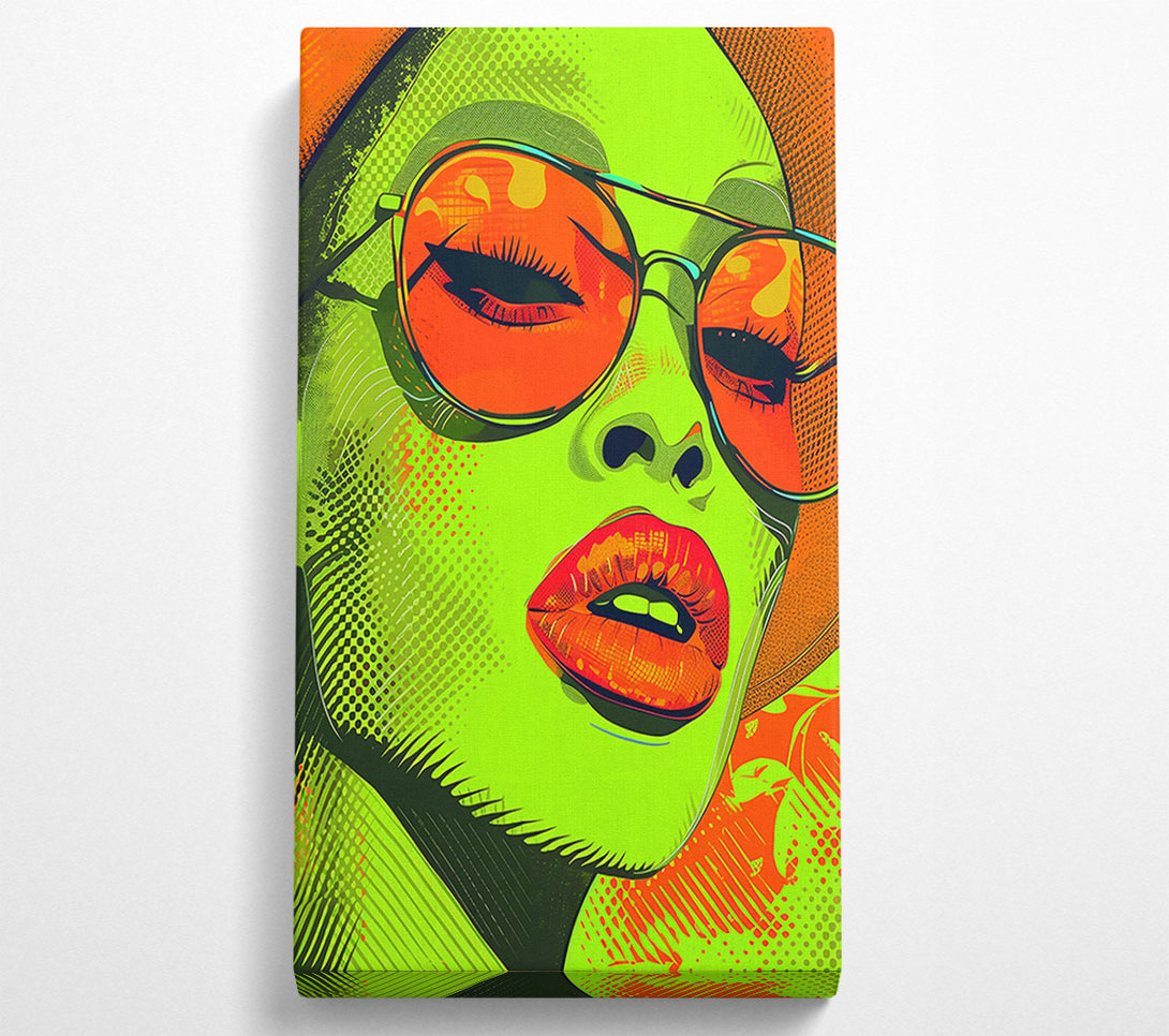  A Canvas Print of Lime Green Lips Canvas Print