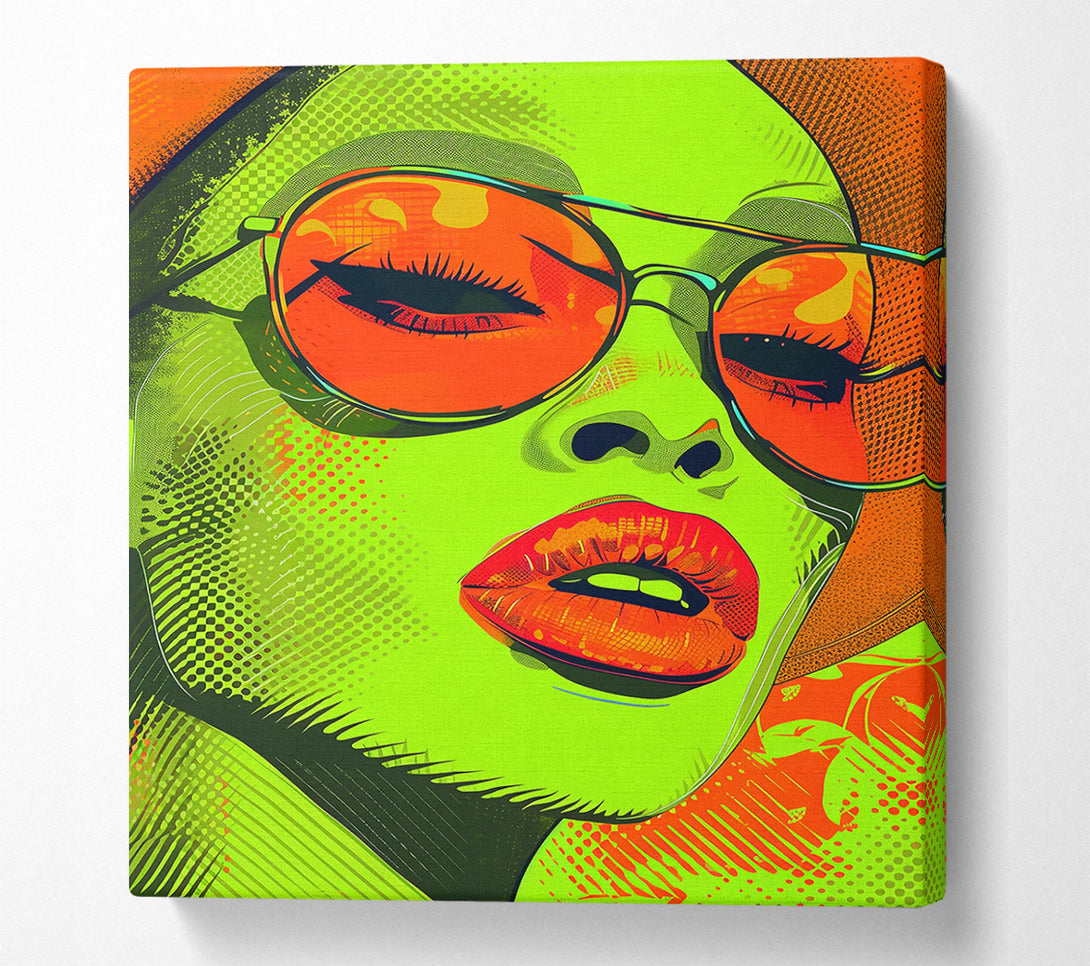  A Canvas Print of Lime Green Lips Canvas Print